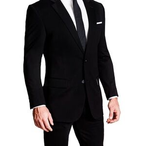 State and Liberty Athletic Fit Stretch Suit Blazer - Black